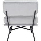 Fauteuil d'appoint rembourré Kermit - Rose poudré et noir, design contemporain