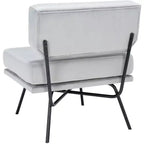 Fauteuil d'appoint rembourré Kermit - Rose poudré et noir, design contemporain