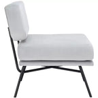 Fauteuil d'appoint rembourré Kermit - Rose poudré et noir, design contemporain