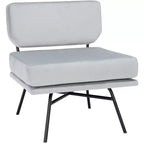 Fauteuil d'appoint rembourré Kermit - Rose poudré et noir, design contemporain