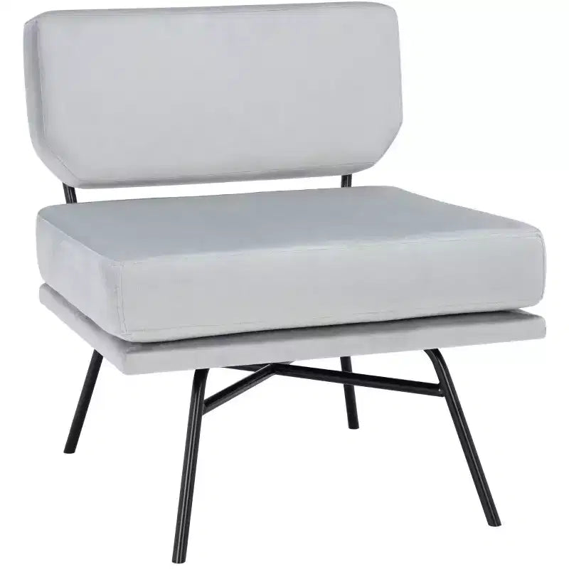 Fauteuil d'appoint rembourré Kermit - Rose poudré et noir, design contemporain