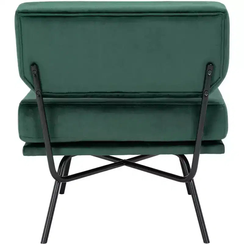 Fauteuil d'appoint rembourré Kermit - Rose poudré et noir, design contemporain