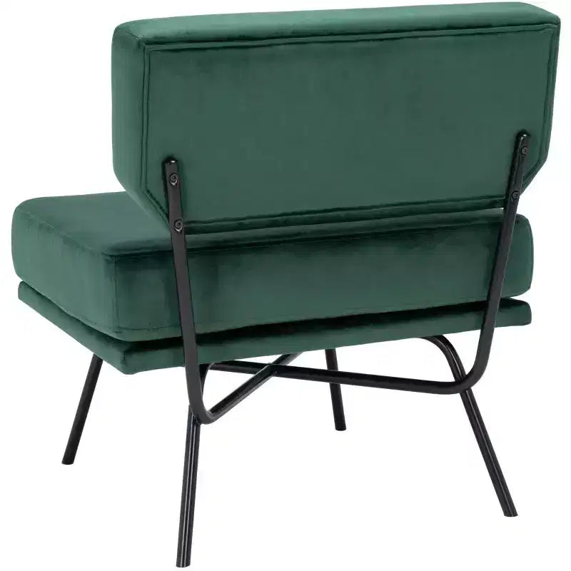 Fauteuil d'appoint rembourré Kermit - Rose poudré et noir, design contemporain