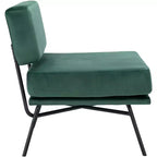Fauteuil d'appoint rembourré Kermit - Rose poudré et noir, design contemporain