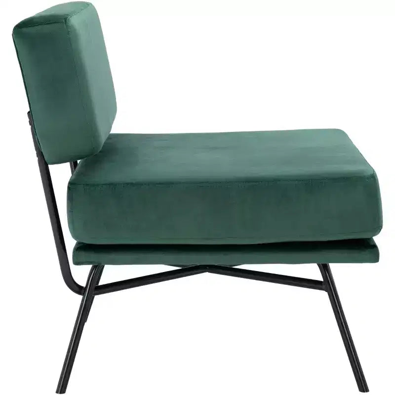 Fauteuil d'appoint rembourré Kermit - Rose poudré et noir, design contemporain