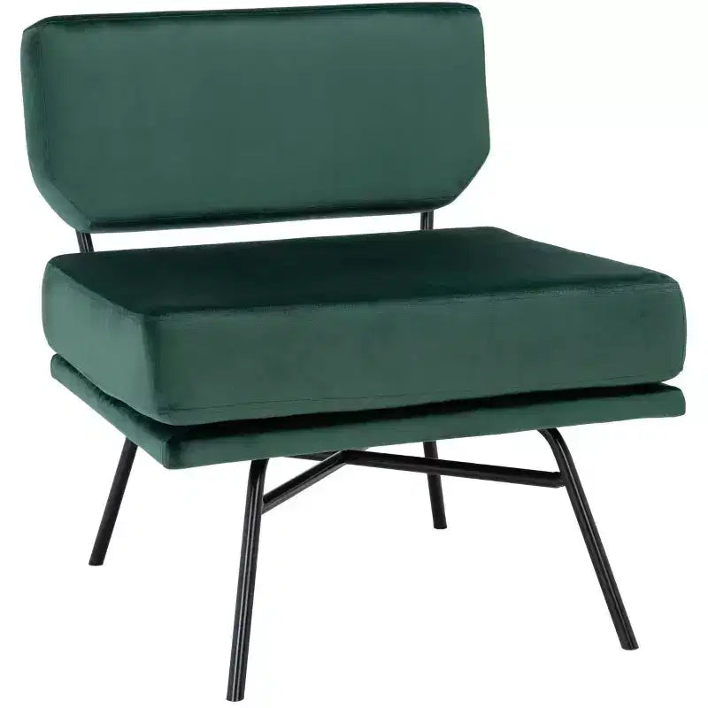 Fauteuil d'appoint rembourré Kermit - Rose poudré et noir, design contemporain