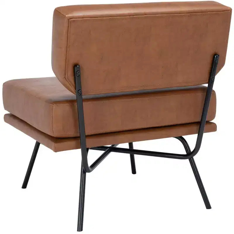 Fauteuil d'appoint rembourré Kermit - Rose poudré et noir, design contemporain
