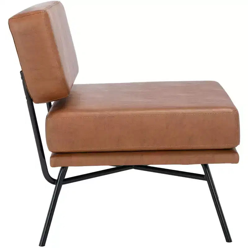 Fauteuil d'appoint rembourré Kermit - Rose poudré et noir, design contemporain