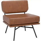 Fauteuil d'appoint rembourré Kermit - Rose poudré et noir, design contemporain