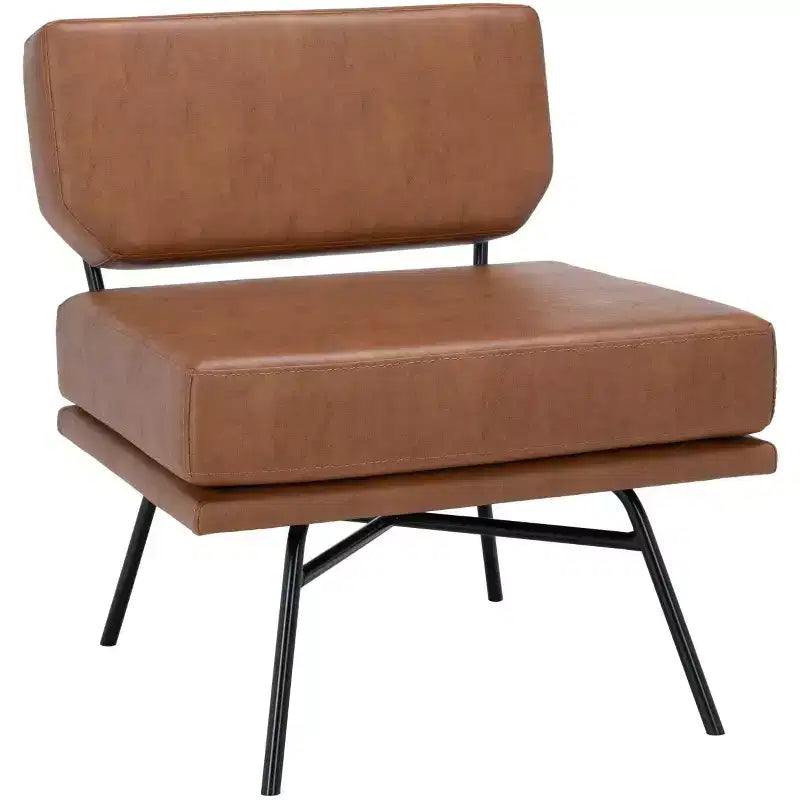 Fauteuil d'appoint rembourré Kermit - Rose poudré et noir, design contemporain