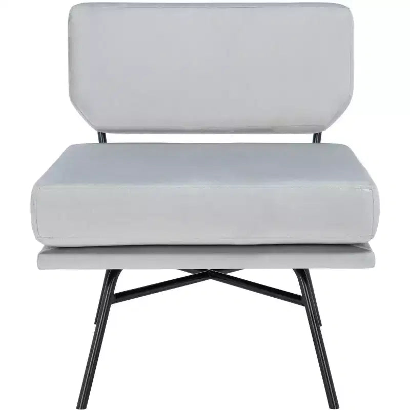 Fauteuil d'appoint rembourré Kermit - Rose poudré et noir, design contemporain