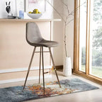 Tabouret de bar hauteur comptoir - Cuir PU marron et cuivre, Structure en acier inoxydable