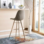 Tabouret de bar hauteur comptoir - Cuir PU marron et cuivre, Structure en acier inoxydable