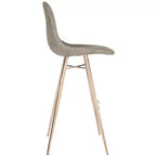 Tabouret de bar hauteur comptoir - Cuir PU marron et cuivre, Structure en acier inoxydable