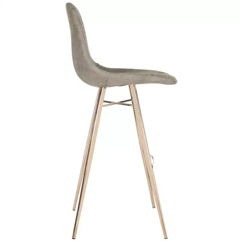 Tabouret de bar hauteur comptoir - Cuir PU marron et cuivre, Structure en acier inoxydable