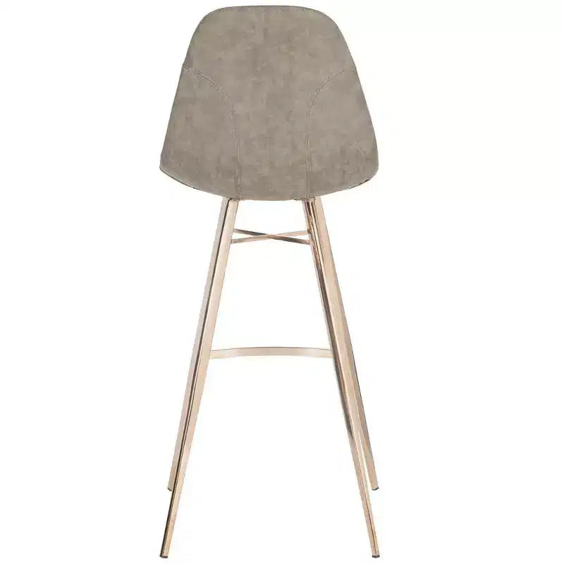 Tabouret de bar hauteur comptoir - Cuir PU marron et cuivre, Structure en acier inoxydable