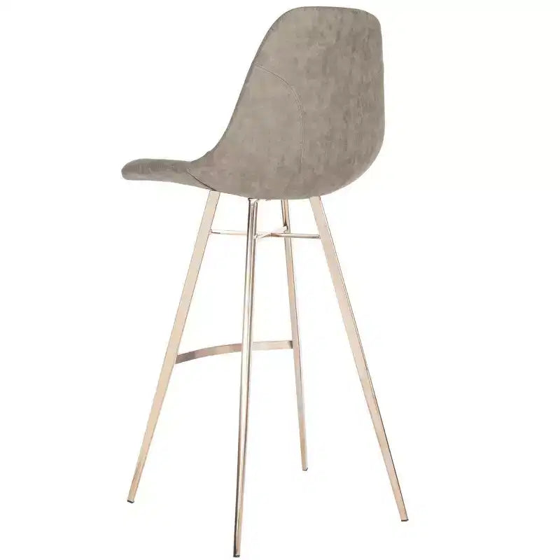 Tabouret de bar hauteur comptoir - Cuir PU marron et cuivre, Structure en acier inoxydable