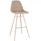 Tabouret de bar hauteur comptoir - Cuir PU marron et cuivre, Structure en acier inoxydable