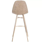 Tabouret de bar hauteur comptoir - Cuir PU marron et cuivre, Structure en acier inoxydable