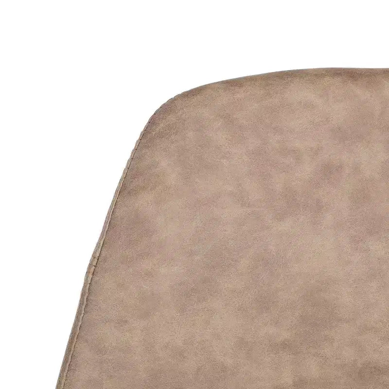 Tabouret de bar hauteur comptoir - Cuir PU marron et cuivre, Structure en acier inoxydable