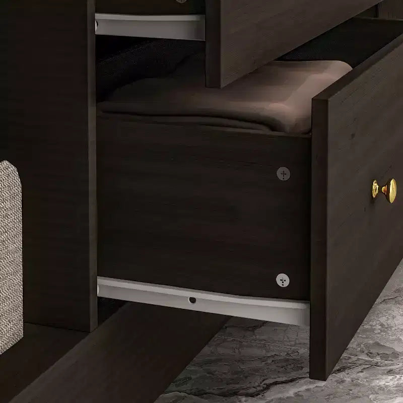 Armoire 4 portes avec miroir, 2 tiroirs et tringles de suspension - Blanc