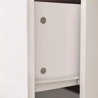Armoire 4 portes avec miroir, 2 tiroirs et tringles de suspension - Blanc