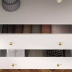 Armoire 4 portes avec miroir, 2 tiroirs et tringles de suspension - Blanc