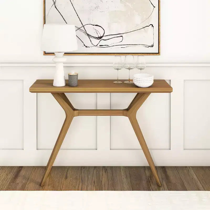 Console de 46 po en bois massif – Table d'entrée et de canapé de style scandinave