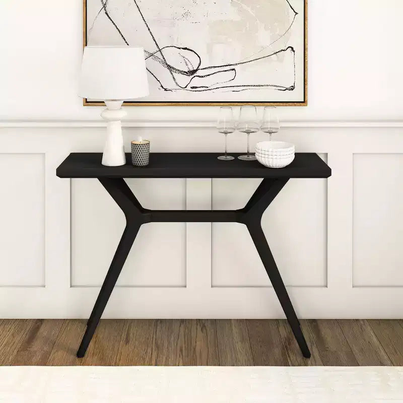 Console de 46 po en bois massif – Table d'entrée et de canapé de style scandinave