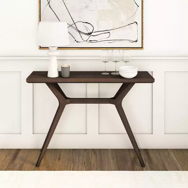 Console de 46 po en bois massif – Table d'entrée et de canapé de style scandinave