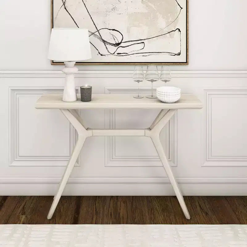 Console de 46 po en bois massif – Table d'entrée et de canapé de style scandinave