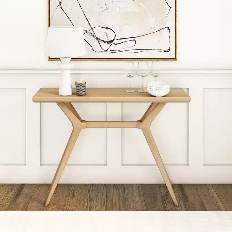 Console de 46 po en bois massif – Table d'entrée et de canapé de style scandinave