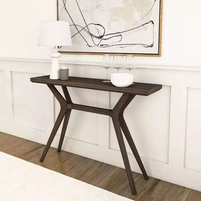 Console de 46 po en bois massif – Table d'entrée et de canapé de style scandinave