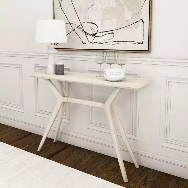 Console de 46 po en bois massif – Table d'entrée et de canapé de style scandinave